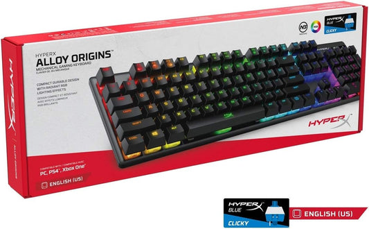 Alloy Origins - Mechanical Gaming Keyboard, Software-Controlled Light & Macro Customization, Compact Form Factor, RGB LED Backlit - Clicky Blue Switch,