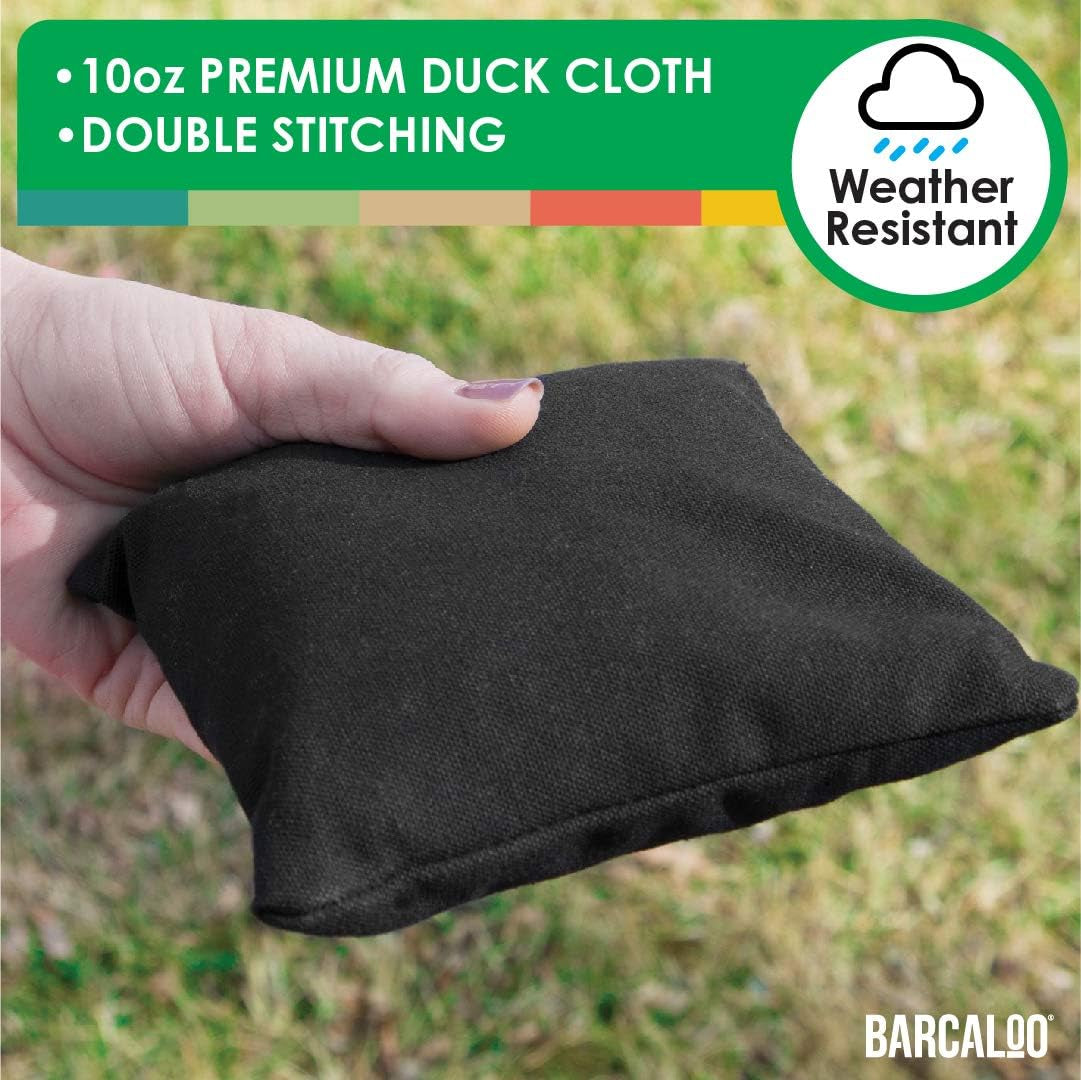 Weather Resistant Regulation Size & Weight Cornhole Bean Bags Set of 8 - Duck Cloth - Great for Corn Hole, Bean Bag Toss Game and More - Includes Cornhole Bag Carrying Case