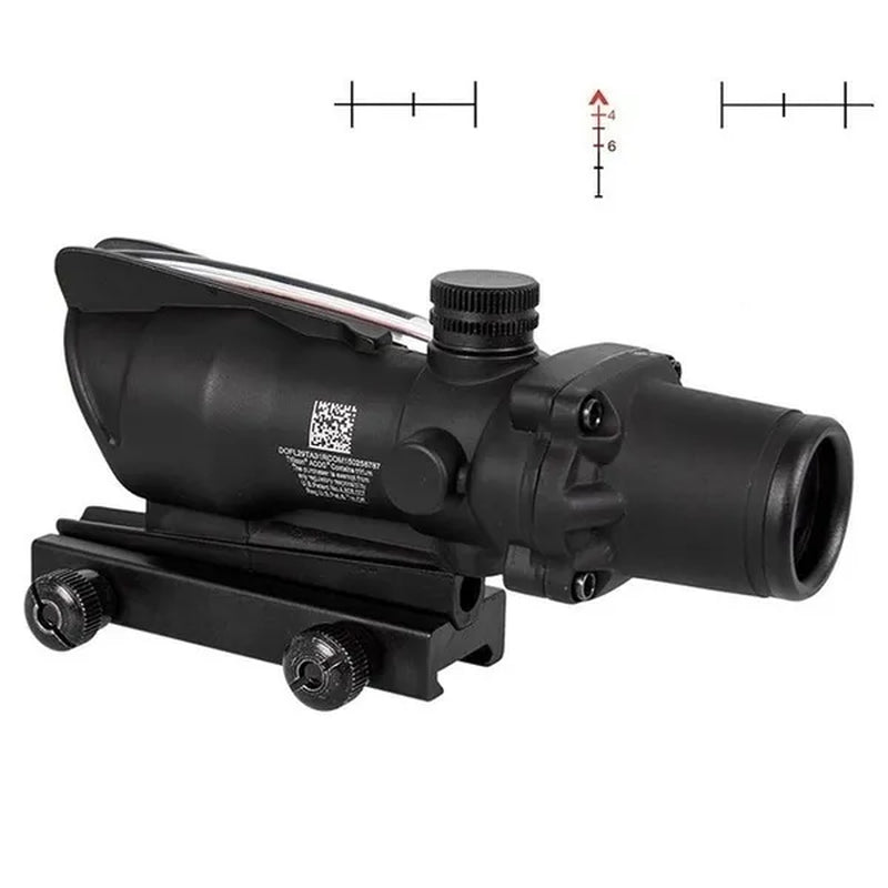 Hunting Scope Tactical ACOG 4X32 Cross or Chevron Reticle Hunting Riflescope Red/Green Illuminated Optical Fiber Rifle Scope