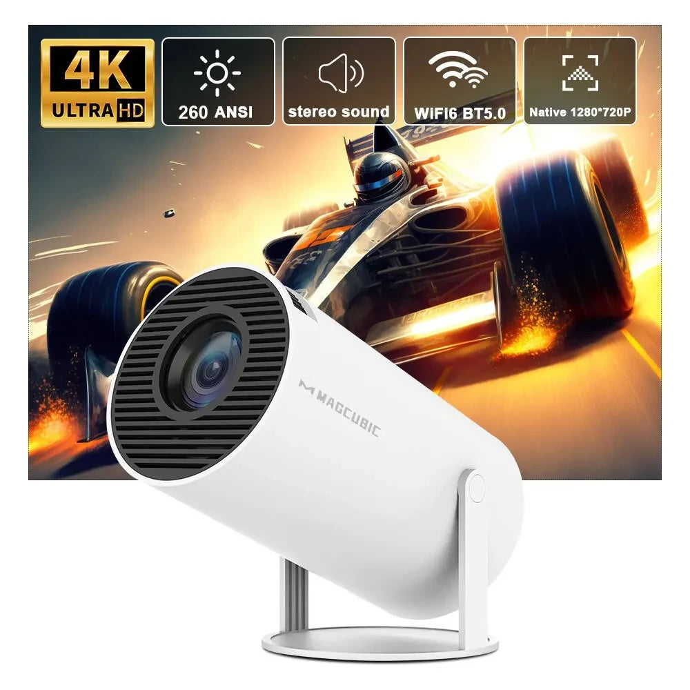 HY300 Pro 4K Projector – Android 11, Dual WiFi 6, 260 ANSI Lumens, Allwinner H713, BT 5.0, 1080P Support, 1280x720P, Home & Outdoor Cinema.