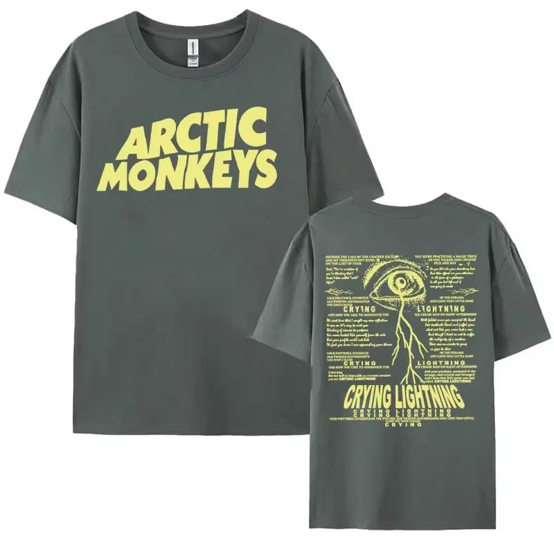 Rock Arctic Monkeys Crying Lightning T-Shirts Men Women Clothing Fashion Hip Hop T-Shirt Male Casual Cotton Short Sleeve T Shirt