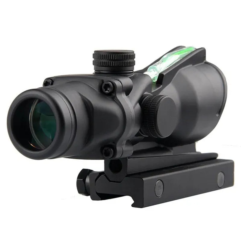 Hunting Scope Tactical ACOG 4X32 Cross or Chevron Reticle Hunting Riflescope Red/Green Illuminated Optical Fiber Rifle Scope