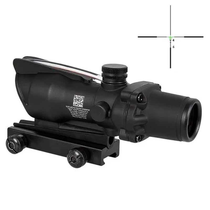 Hunting Scope Tactical ACOG 4X32 Cross or Chevron Reticle Hunting Riflescope Red/Green Illuminated Optical Fiber Rifle Scope