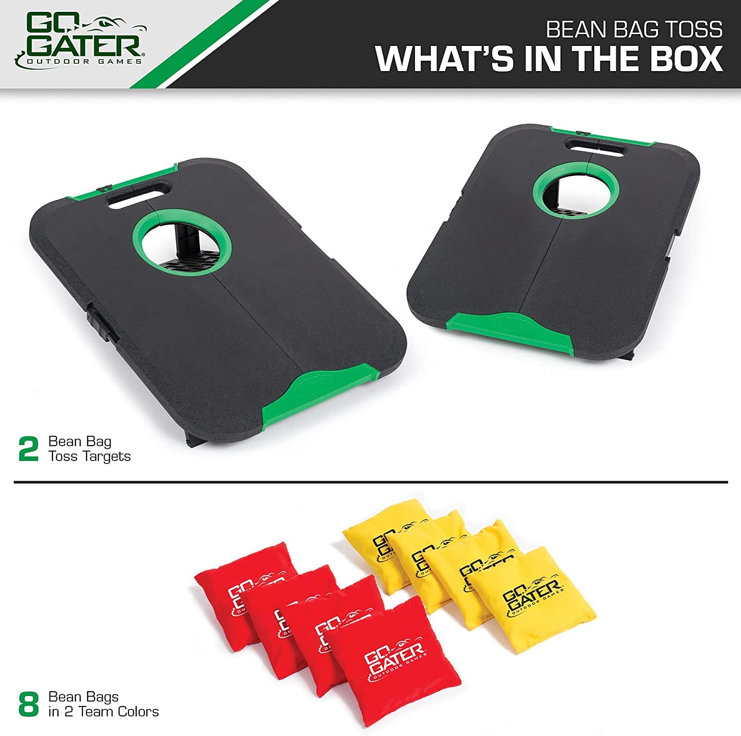 Go! Gater, Cornhole, Light up and Standard Available, Easy Storage, Light Weight Perfect for Outdoor and Indoor Play